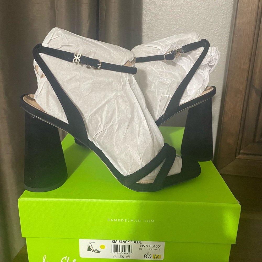 Sam Edelman Black Block Heel Sandals